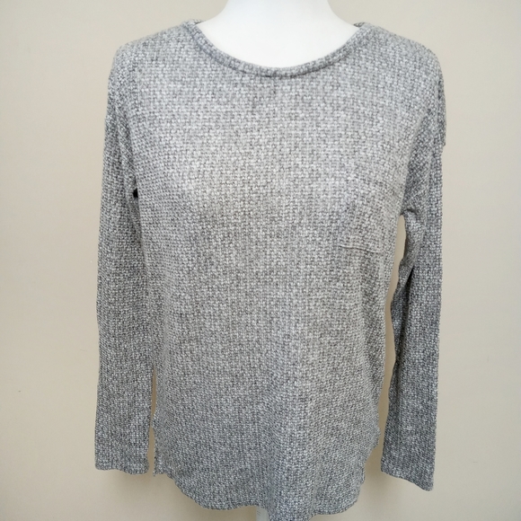 American Eagle Heather Gray Tweed Sweater Petite - Picture 1 of 13